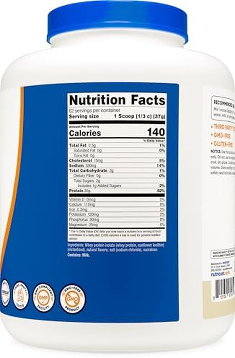 Proteína de suero aislada en polvo, sabor vainilla, 2.26kg (paquete de 2)