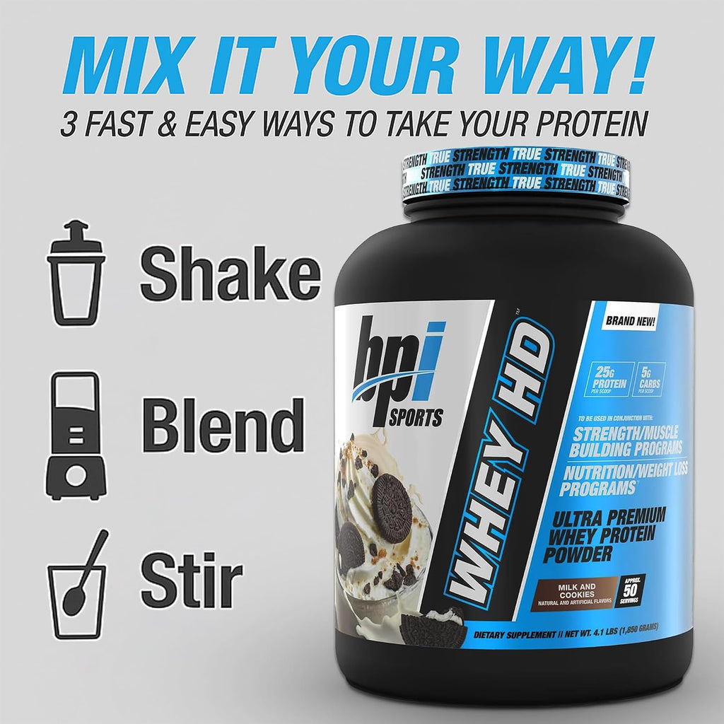 Whey HD Ultra Premium Protein Powder Isolate | Workout Whey Protein Powder for Men & Women for Muscle Gain | Milk Protein Concentrates | Milk and Cookies, 4.07 Pound