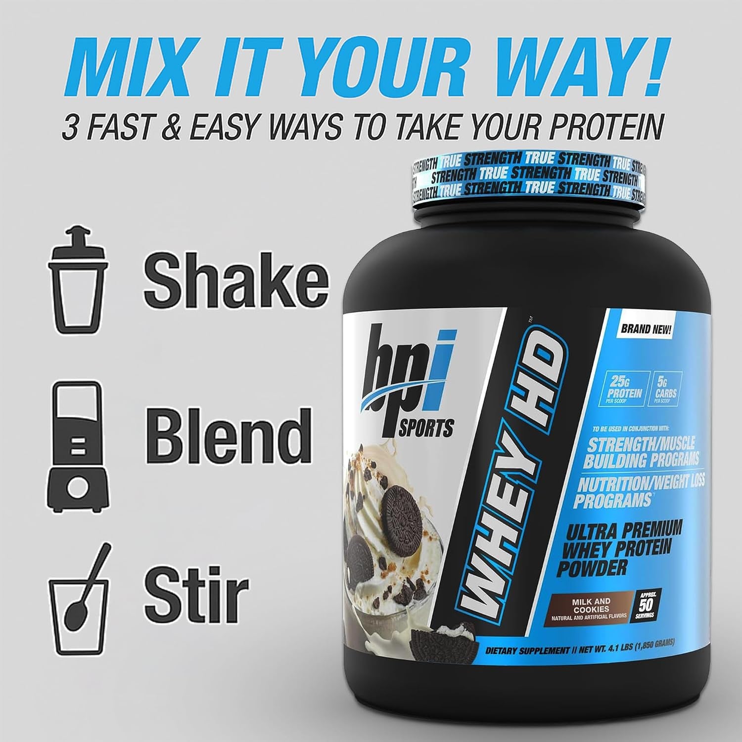 Whey HD Ultra Premium Protein Powder Isolate | Workout Whey Protein Powder for Men & Women for Muscle Gain | Milk Protein Concentrates | Milk and Cookies, 4.07 Pound