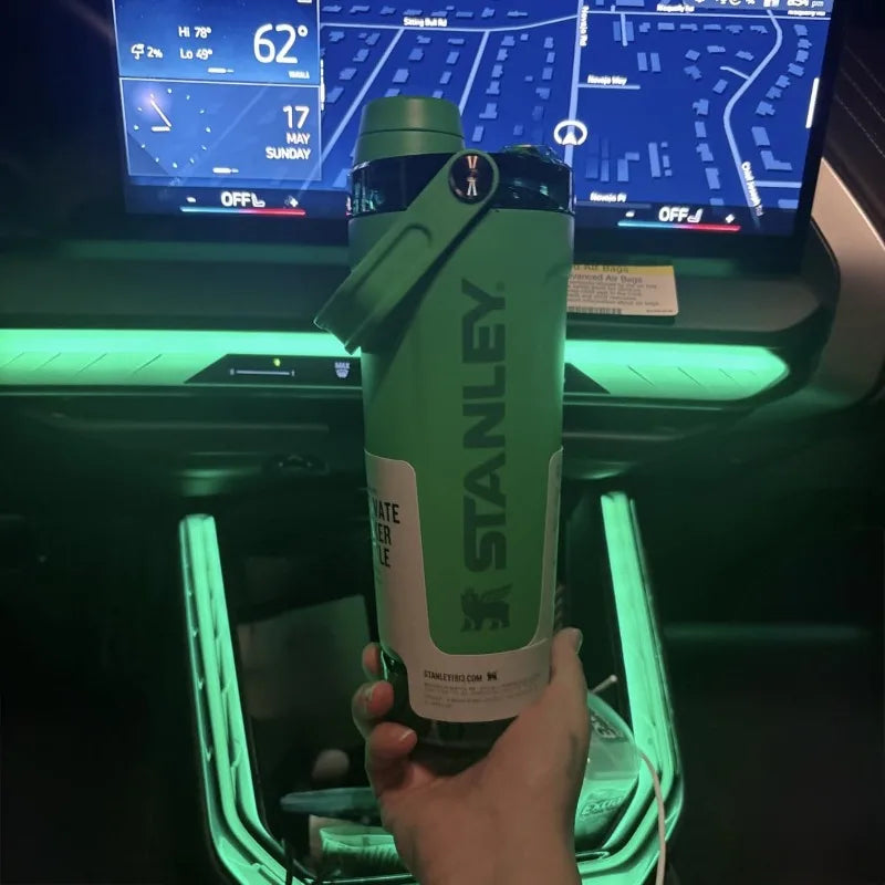 Vaso mezclador de acero inoxidable, a prueba de fugas, para batidos de proteínas en polvo, vaso portátil y elegante para deportes y actividades al aire libre.