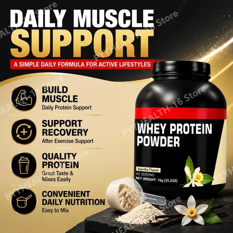 Proteína de suero en polvo, varios sabores, para el desarrollo muscular y la nutrición post-entrenamiento, fácil de mezclar, 40 porciones, 1 kg / 35.2 oz