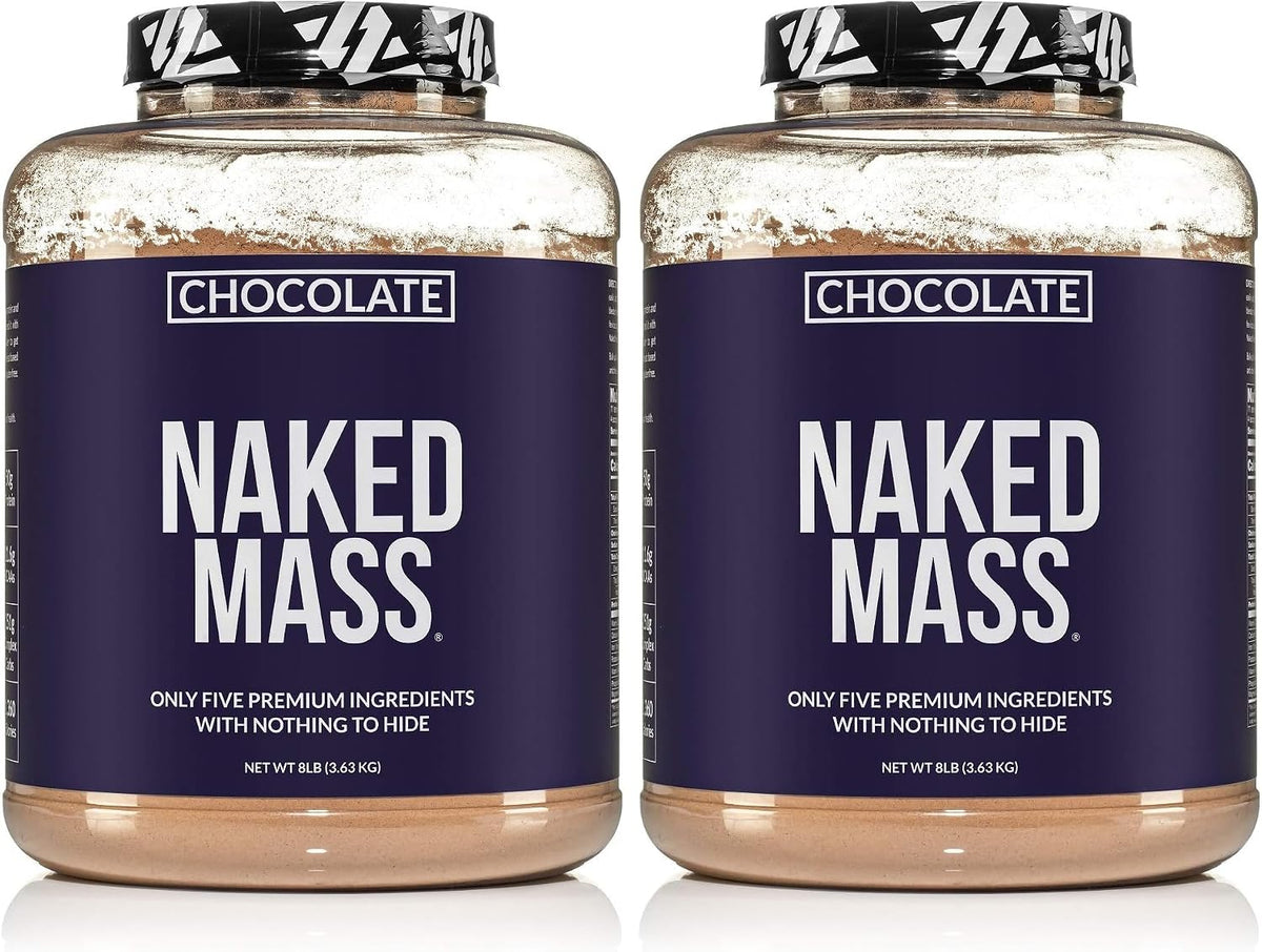 Ganador de masa de chocolate - Proteína en polvo totalmente natural para ganar peso - 3.62kg a granel, sin OGM, sin gluten y sin soja. Sin ingredientes artificiales - 1360 calorías (paquete de 2)