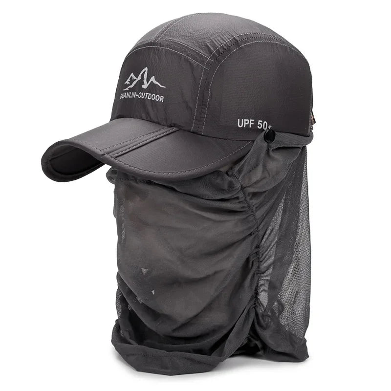 Nuevas gorras de béisbol plegables para hombres y mujeres, gorra de verano con protección UV, cubrecaras y cuello, gorra para correr, senderismo, deportes al aire libre y pesca.