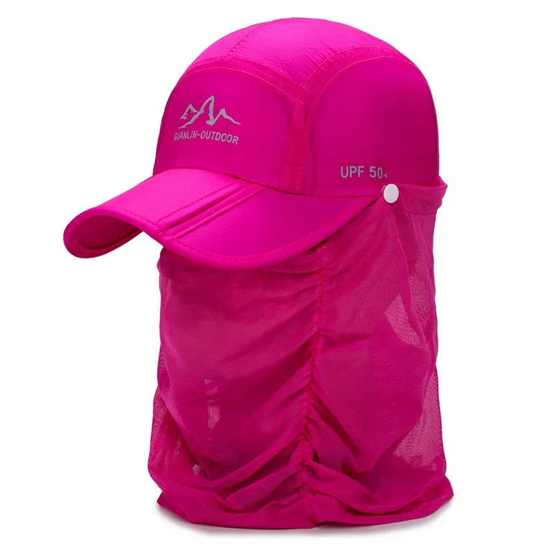 Nuevas gorras de béisbol plegables para hombres y mujeres, gorra de verano con protección UV, cubrecaras y cuello, gorra para correr, senderismo, deportes al aire libre y pesca.