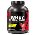 Proteína de suero de fresa en polvo para entrenamiento y desarrollo muscular, nutrición proteica diaria para adultos activos, fórmula deportiva, 1 kg.