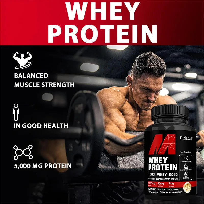 Whey Protein Concentrate, with 5000Mg Protein, Gluten Free & Non-Gmo, Boost Immunity and Support Post-Exercise Recovery