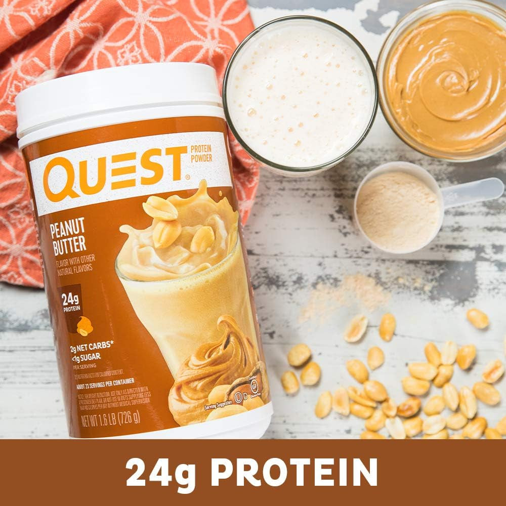 Quest Peanut Butter & Chocolate Milkshake Protein Powders, 23G & 22G Protein, 1.6Lb Each