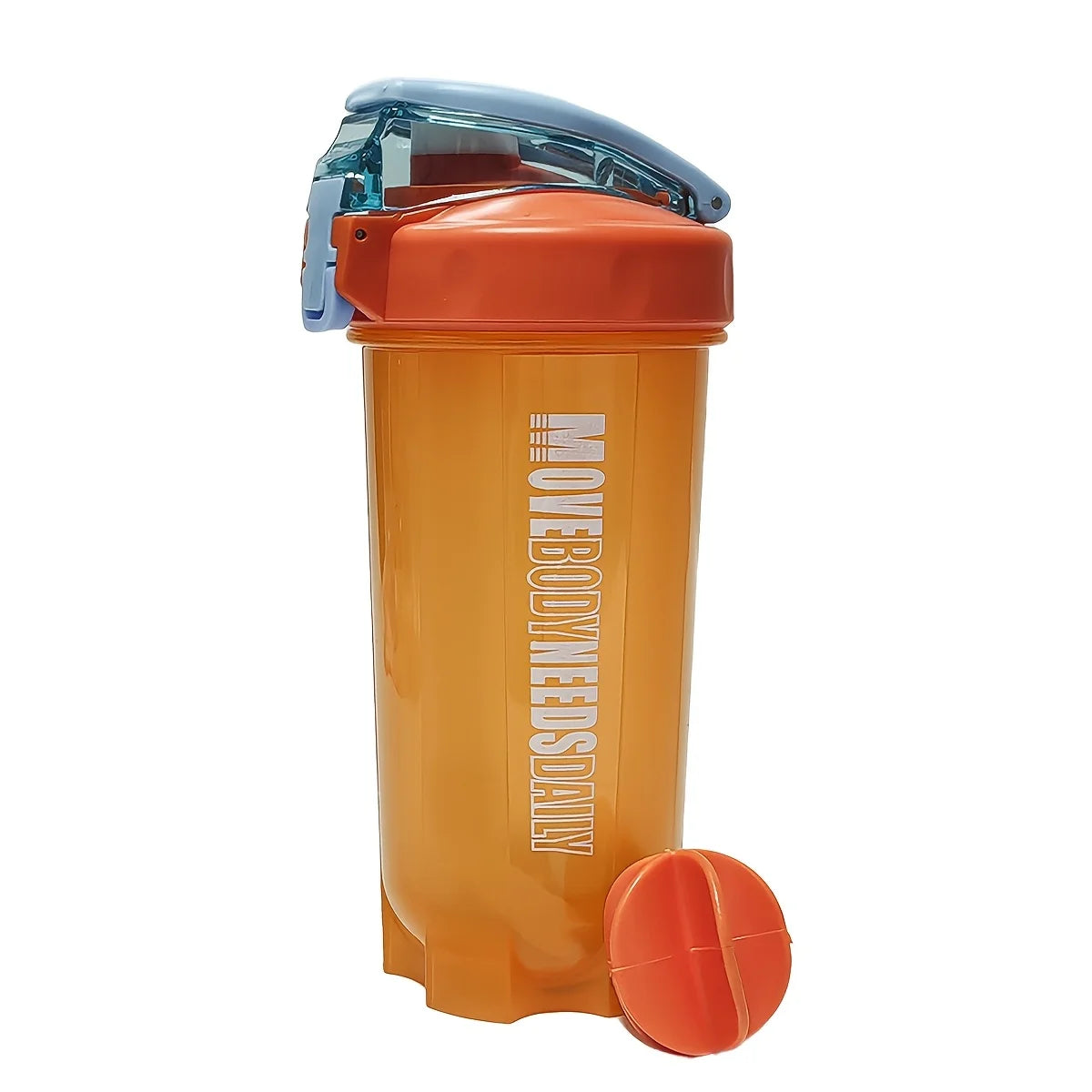 Coctelera de proteínas portátil, botella de Fitness de 550Ml con bola batidora de plástico para atletas entusiastas del Fitness, perfecta para exteriores, 1 ud.