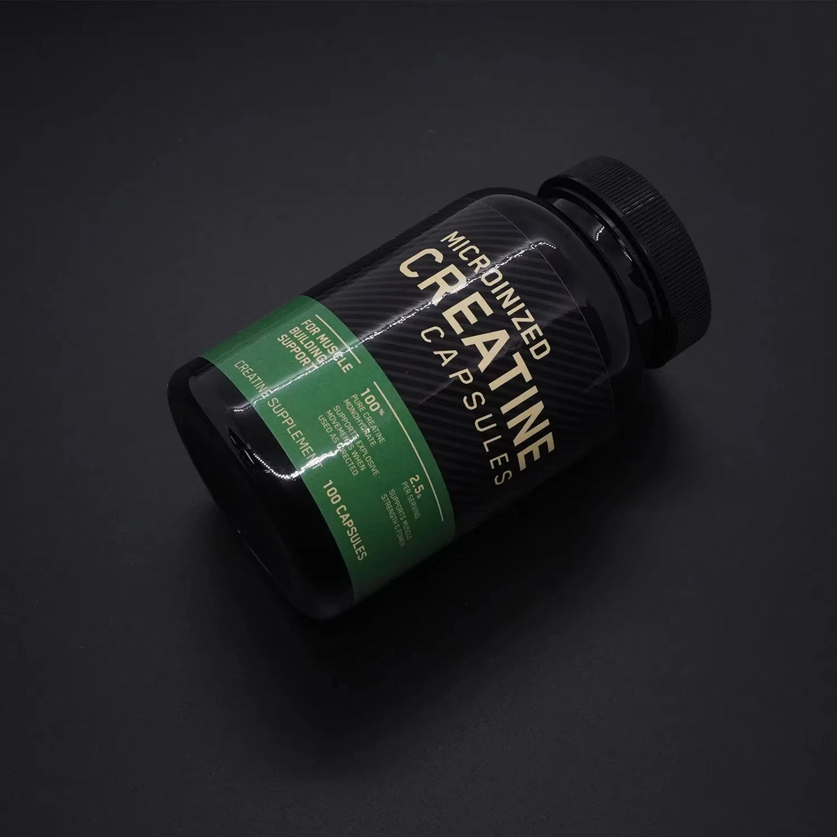 60 cápsulas de monohidrato de creatina. Suplemento para el rendimiento muscular para hombres y mujeres. Sin OGM ni gluten. Ideal para fitness y culturismo.