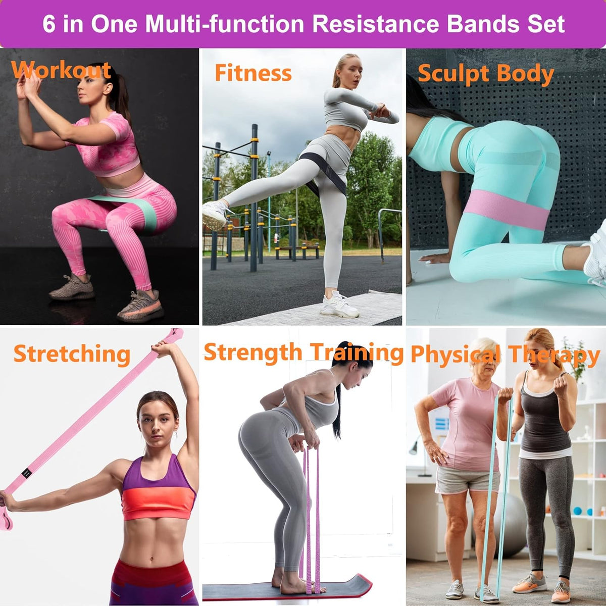 Bandas de resistencia de tela para hacer ejercicio, bandas para glúteos de 3 y 4 niveles Bandas de resistencia largas para mujeres y hombres | Bandas Elásticas para Ejercicio Bandas Resistencia Bandas Entrenamiento Resistencia