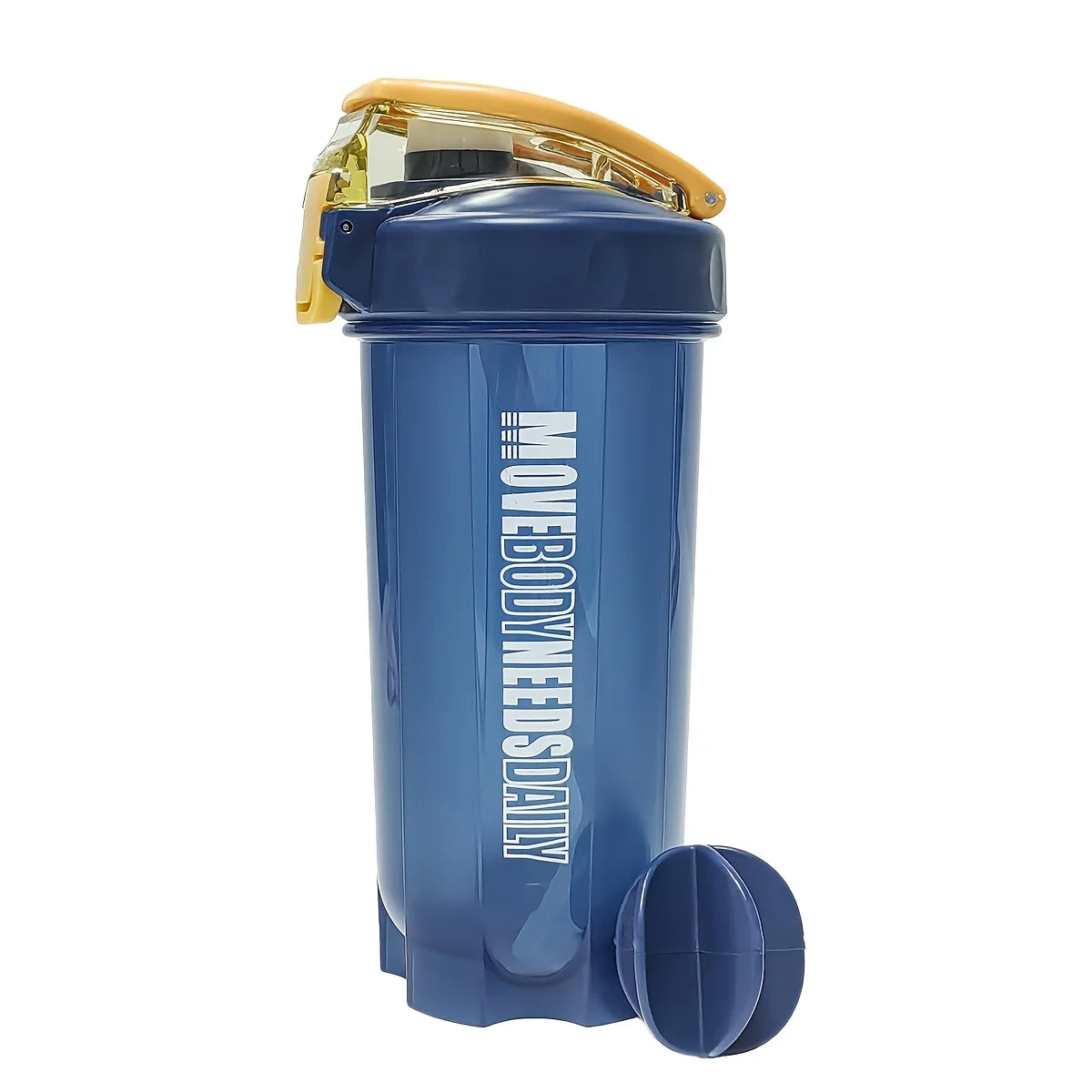 Coctelera de proteínas portátil, botella de Fitness de 550Ml con bola batidora de plástico para atletas entusiastas del Fitness, perfecta para exteriores, 1 ud.