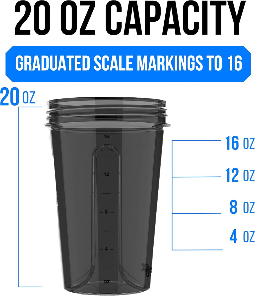 Paquete de 2 botellas mezcladoras de proteínas de 20 oz (aprox. 600 ml) para mezclas de proteínas, negro/transparente.