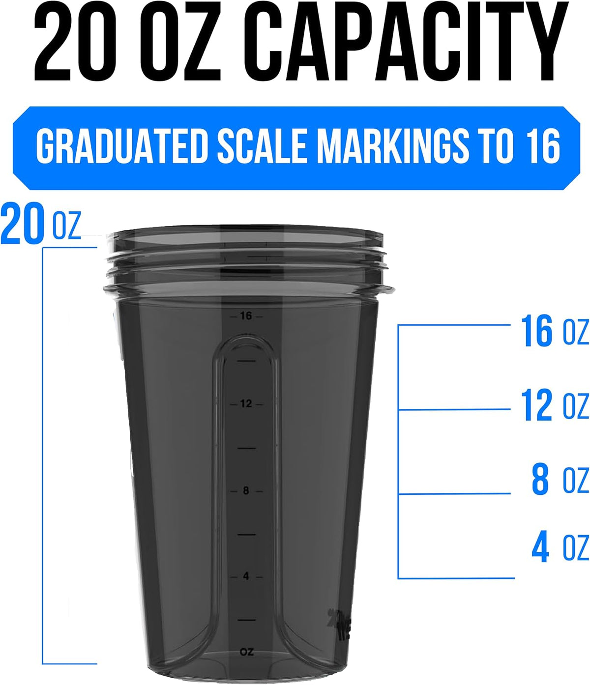 Paquete de 2 botellas mezcladoras de proteínas de 20 oz (aprox. 600 ml) para mezclas de proteínas, negro/transparente.