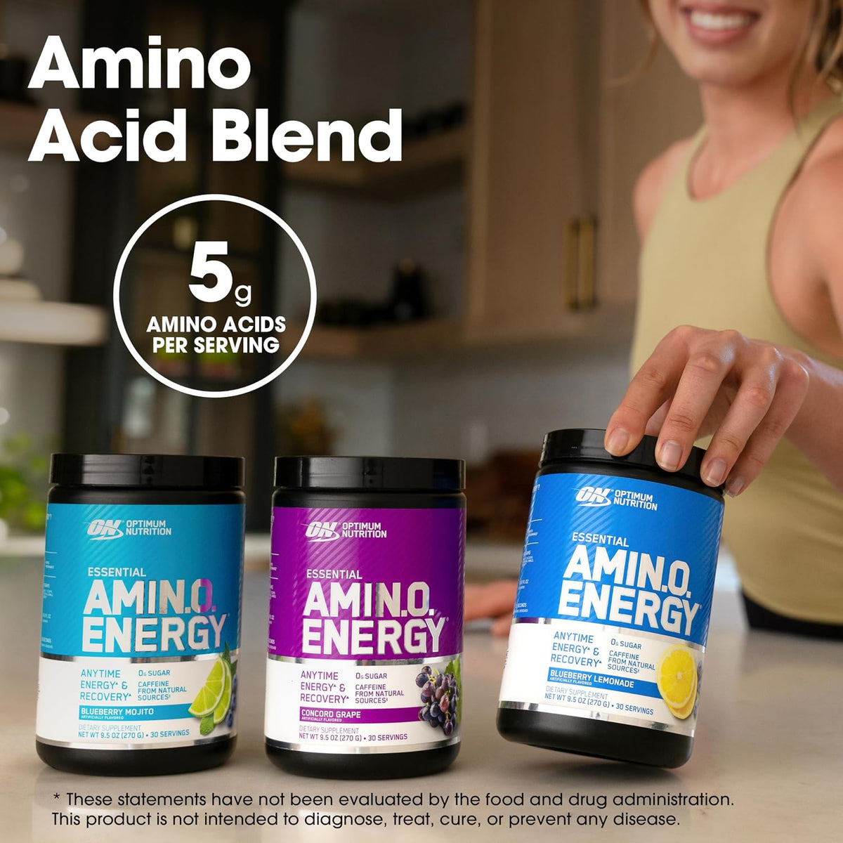 Amino Energy Powder, Frambuesa Azul, 453gramos