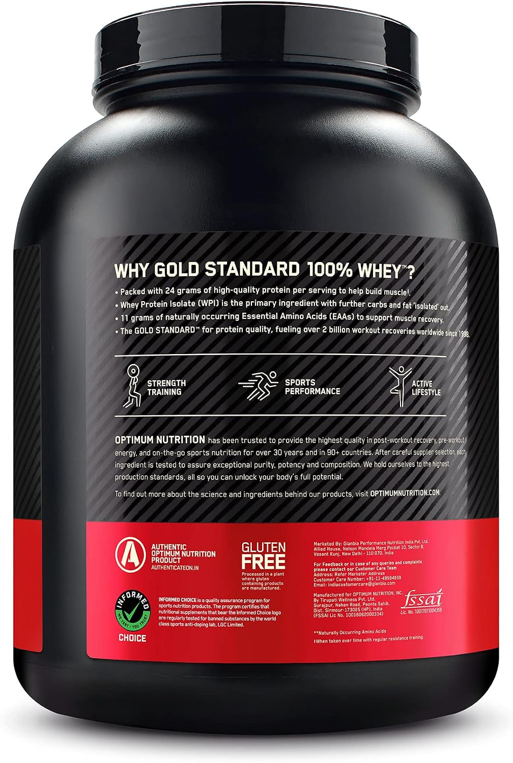 Proteína de suero Gold Standard, sabor helado de vainilla, 2.26kg (paquete de 4)