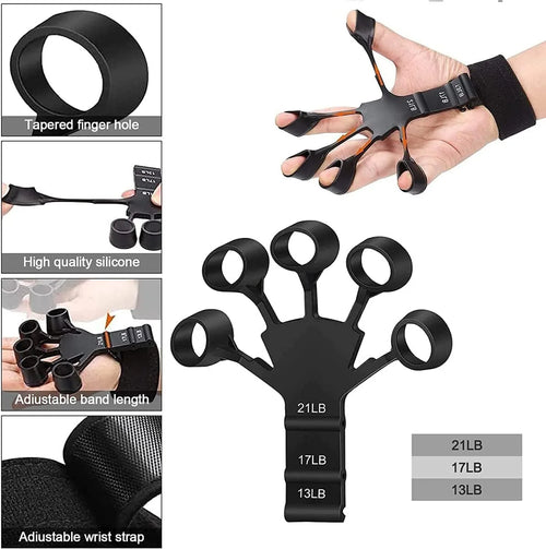 6 niveles de resistencia agarre de mano entrenador de fuerza de mano herramientas físicas de rehabilitación pinza de dedo de Fitness expansor de gimnasio portátil