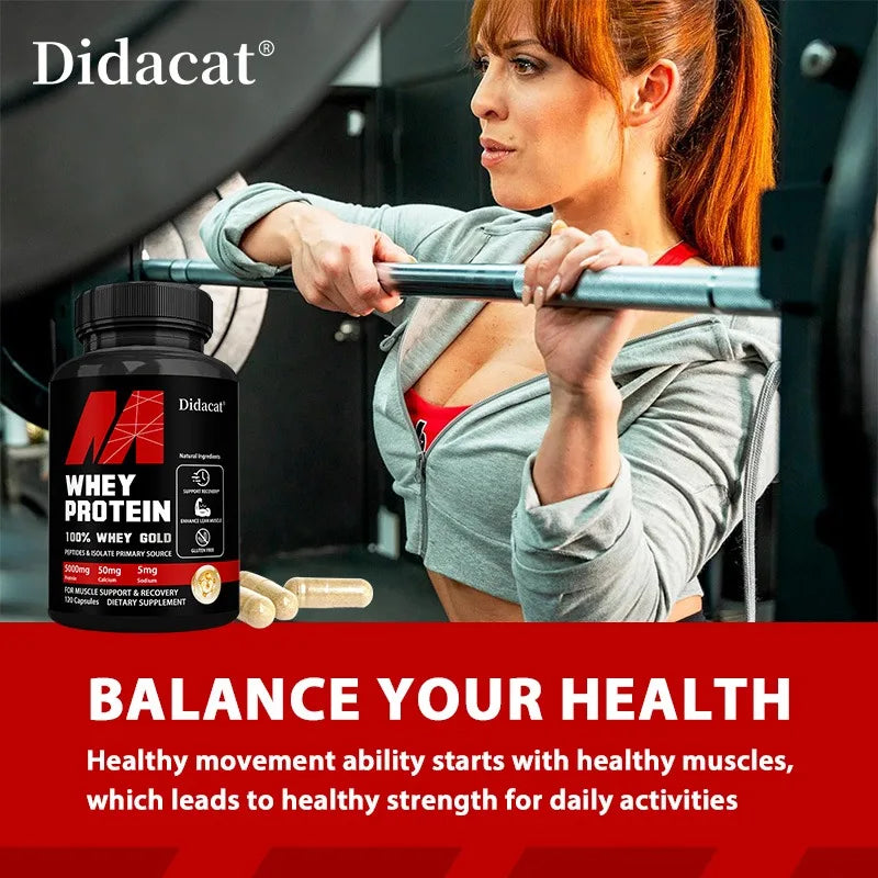 Whey Protein Concentrate, with 5000Mg Protein, Gluten Free & Non-Gmo, Boost Immunity and Support Post-Exercise Recovery