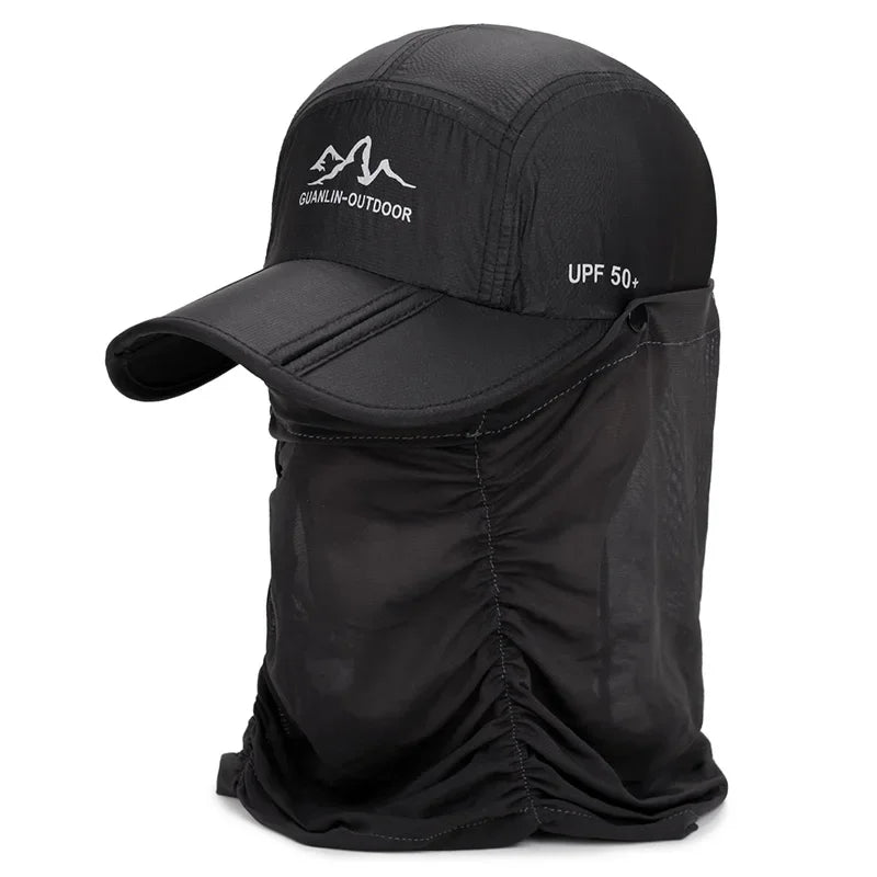 Nuevas gorras de béisbol plegables para hombres y mujeres, gorra de verano con protección UV, cubrecaras y cuello, gorra para correr, senderismo, deportes al aire libre y pesca.