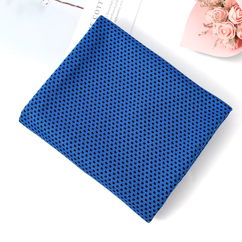 Toalla refrescante de microfibra con efecto hielo para yoga y deportes al aire libre; ligera y fina, ideal para gimnasio, como banda para el sudor o pañuelo refrescante de verano.