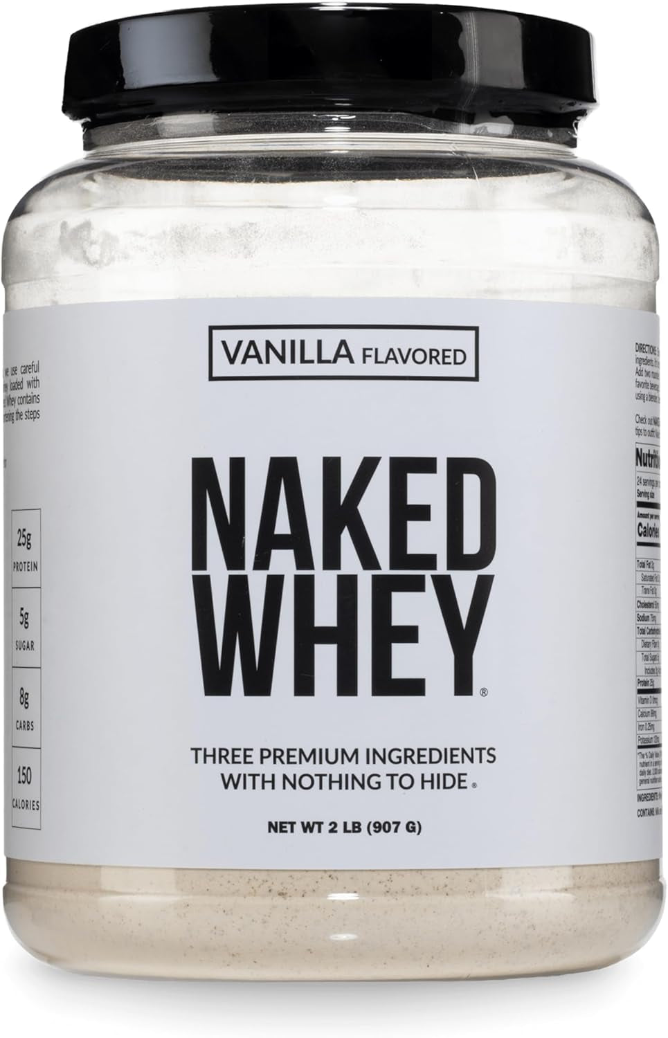 Whey Vanilla Protein Powder - Only 3 Ingredients - Grass Fed Whey Protein Powder, Vanilla Flavor, and Organic Coconut Sugar, NSF Certified, No GMO, No Soy, and Gluten Free - 24 Servings