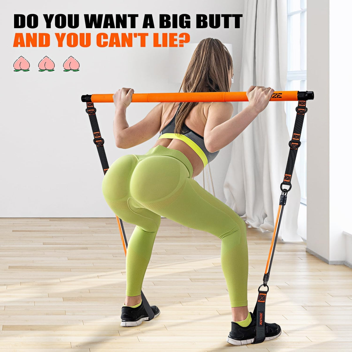 Kit de barra de Pilates con bandas de resistencia, equipo de Pilates, barra multifuncional para hombres y mujeres, kit para ejercicios de cadera, espalda, brazos y cuerpo completo, equipo de entrenamiento de fuerza para gimnasio en casa.
