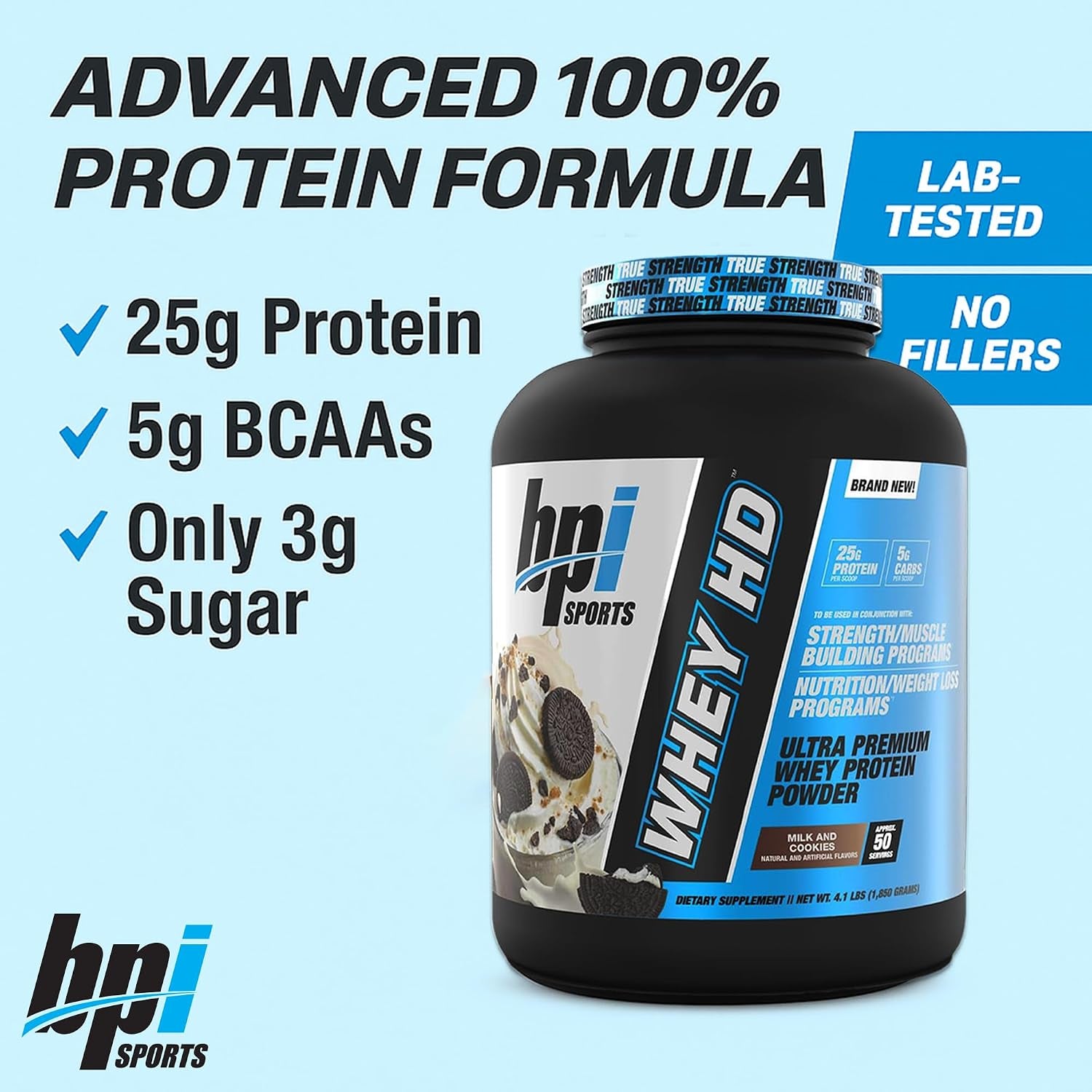 Whey HD Ultra Premium Protein Powder Isolate | Workout Whey Protein Powder for Men & Women for Muscle Gain | Milk Protein Concentrates | Milk and Cookies, 4.07 Pound