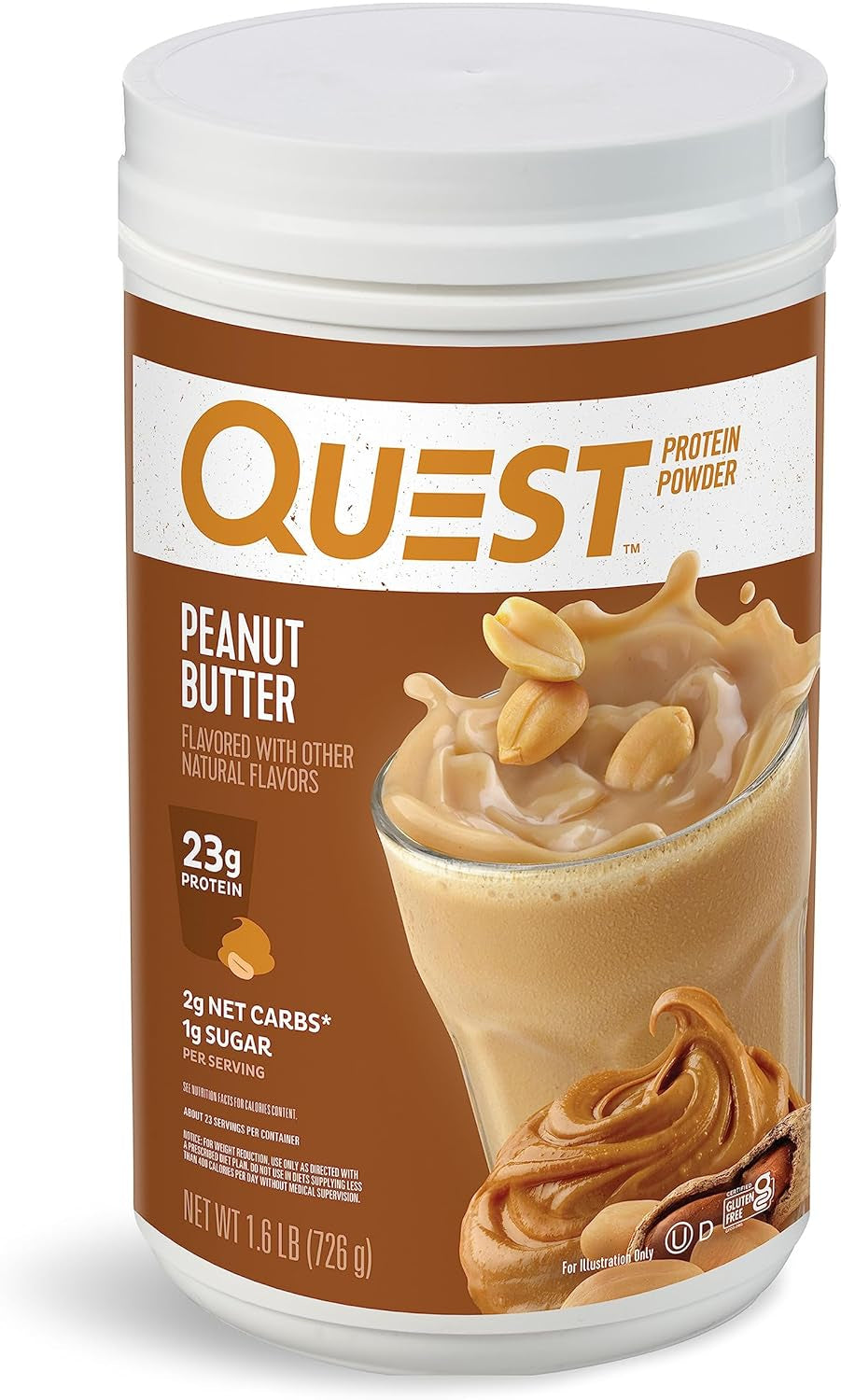 Quest Peanut Butter & Chocolate Milkshake Protein Powders, 23G & 22G Protein, 1.6Lb Each