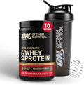 Paquete de proteína en polvo Gold Standard 100% Whey Protein (sabor Double Rich Chocolate, 10 porciones, 0,68 libras, 1 unidad) + vaso mezclador (28 oz, 1 unidad).