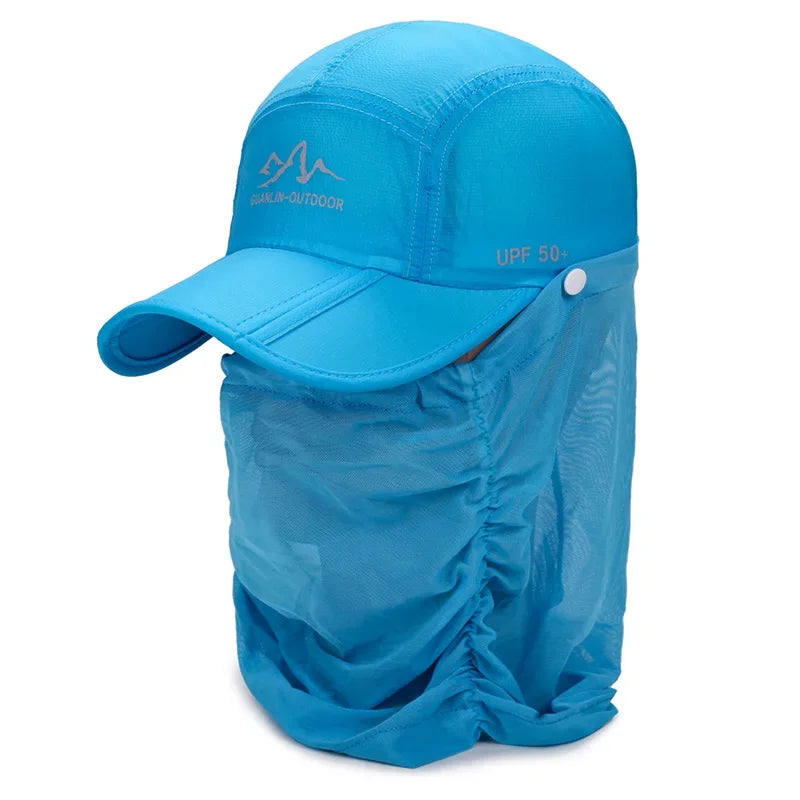 Nuevas gorras de béisbol plegables para hombres y mujeres, gorra de verano con protección UV, cubrecaras y cuello, gorra para correr, senderismo, deportes al aire libre y pesca.
