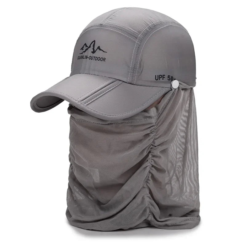 Nuevas gorras de béisbol plegables para hombres y mujeres, gorra de verano con protección UV, cubrecaras y cuello, gorra para correr, senderismo, deportes al aire libre y pesca.