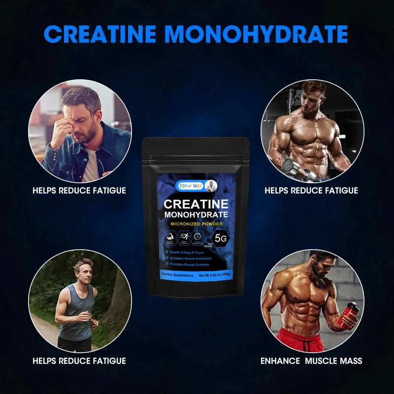 Monohidrato de creatina. Proteínas de suero para el rendimiento energético, la recuperación muscular y el entrenamiento. Suplemento nutricional para adultos.