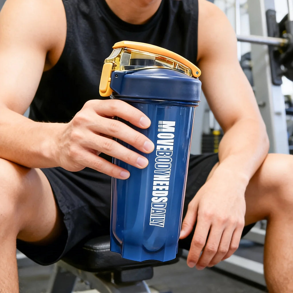 Coctelera de proteínas portátil, botella de Fitness de 550Ml con bola batidora de plástico para atletas entusiastas del Fitness, perfecta para exteriores, 1 ud.