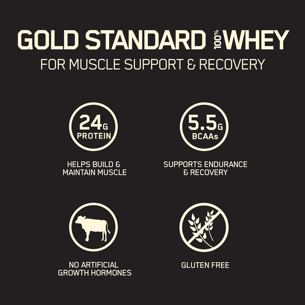 Proteína de suero en polvo 100% Gold Standard: chocolate doblemente rico (2.26kg) con monohidrato de creatina micronizado en polvo, sin sabor (120 porciones) - Paquete