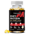 Cápsulas de concentrado de proteína de suero - 900 mg de proteína, recuperación post-entrenamiento, salud muscular y refuerzo del sistema inmunitario, sin gluten ni OMG