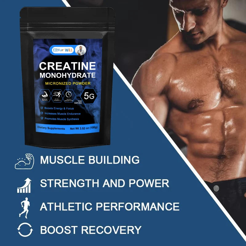 Monohidrato de creatina. Proteínas de suero para el rendimiento energético, la recuperación muscular y el entrenamiento. Suplemento nutricional para adultos.
