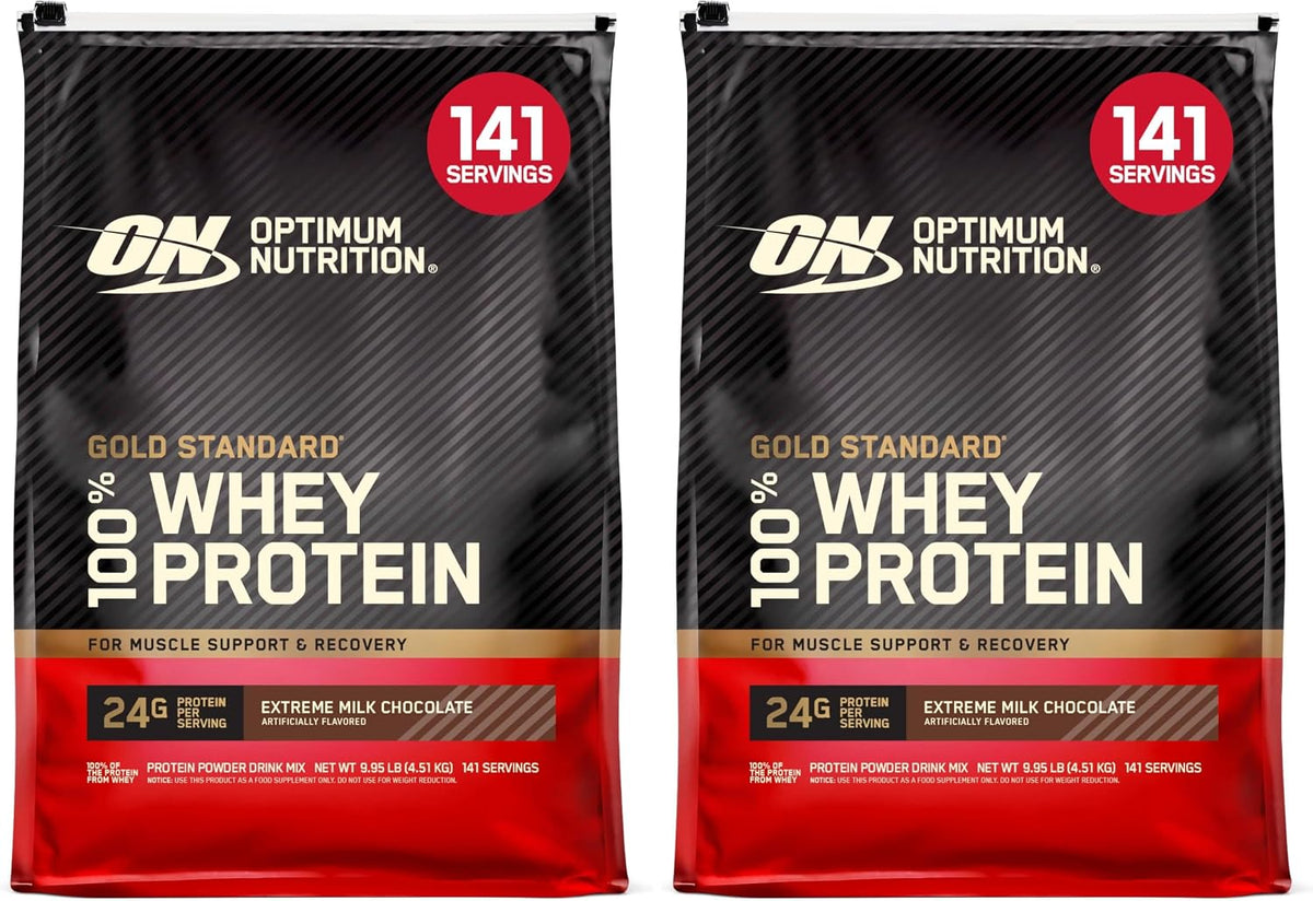 Proteína de suero Gold Standard, sabor chocolate con leche extremo, 4.53kg (paquete de 2)