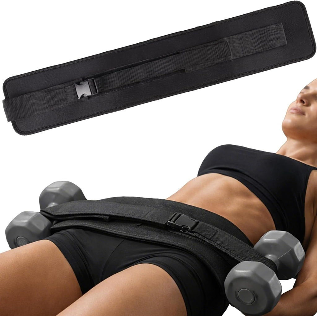 Cinturón de empuje de cadera para mancuernas, pesas rusas y platos, cinturón ajustable para glúteos con acolchado antideslizante, cómodo cinturón de pesas para puente de glúteos para entrenamientos en casa y gimnasio