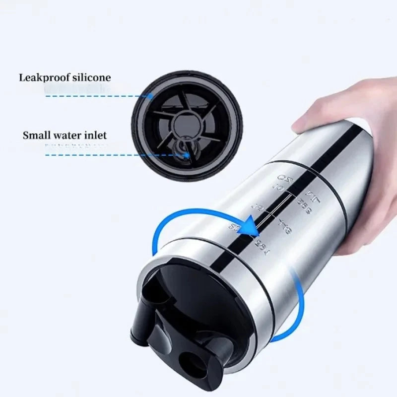 New Detachable Double Layer Stainless Steel Vacuum Whey Protein Powder Sports Shaker Water Bottle for Outdoor Use