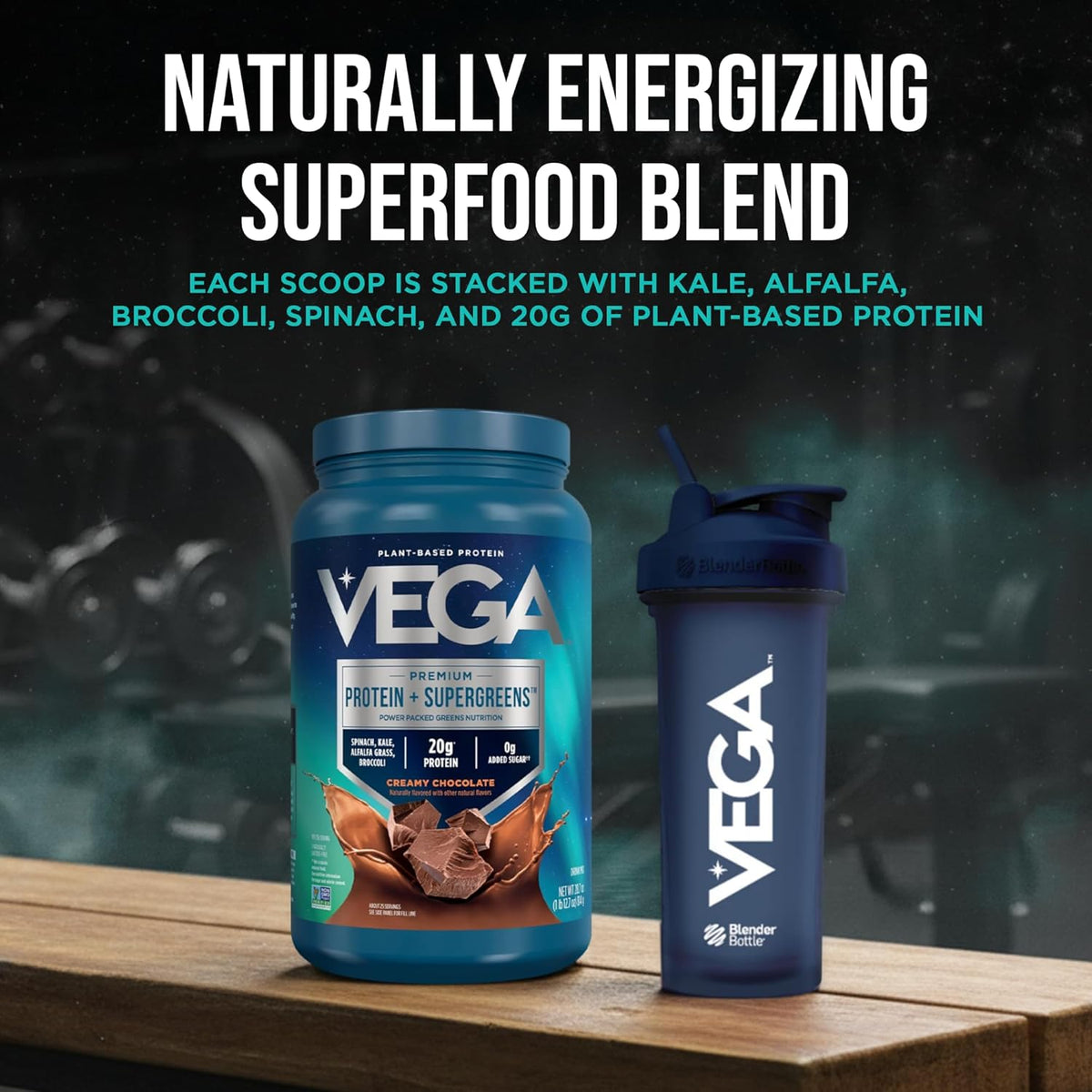 Premium Protein + Supergreens, sabor chocolate – 20 g de proteína, sin lácteos ni gluten, 828.06ml  (25 porciones)