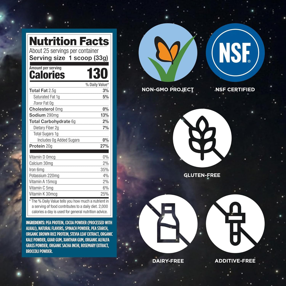 Premium Protein + Supergreens, sabor chocolate – 20 g de proteína, sin lácteos ni gluten, 828.06ml  (25 porciones)