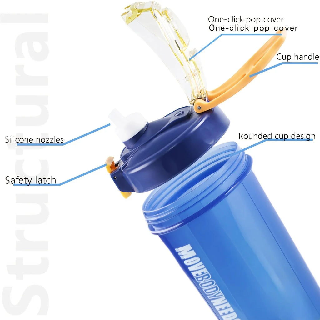 Coctelera de proteínas portátil, botella de Fitness de 550Ml con bola batidora de plástico para atletas entusiastas del Fitness, perfecta para exteriores, 1 ud.
