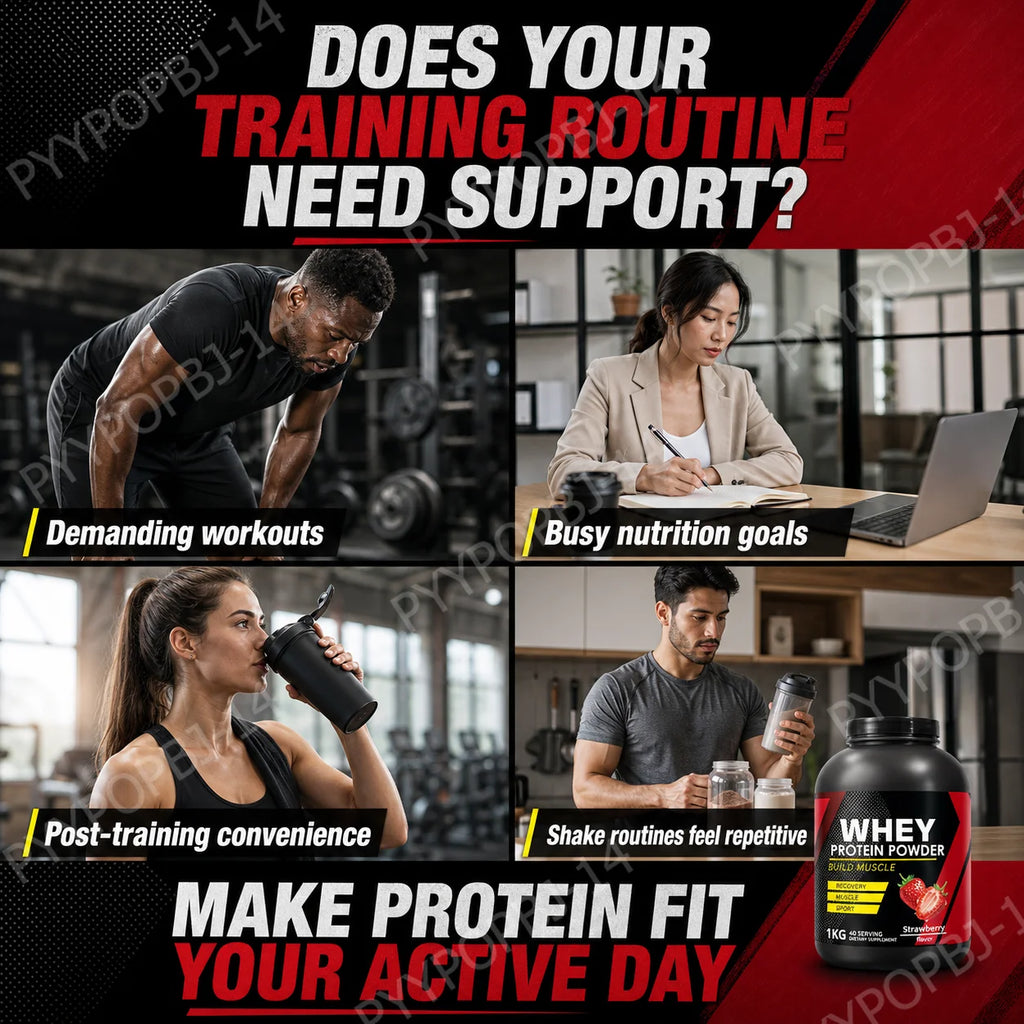 Proteína de suero de fresa en polvo para entrenamiento y desarrollo muscular, nutrición proteica diaria para adultos activos, fórmula deportiva, 1 kg.