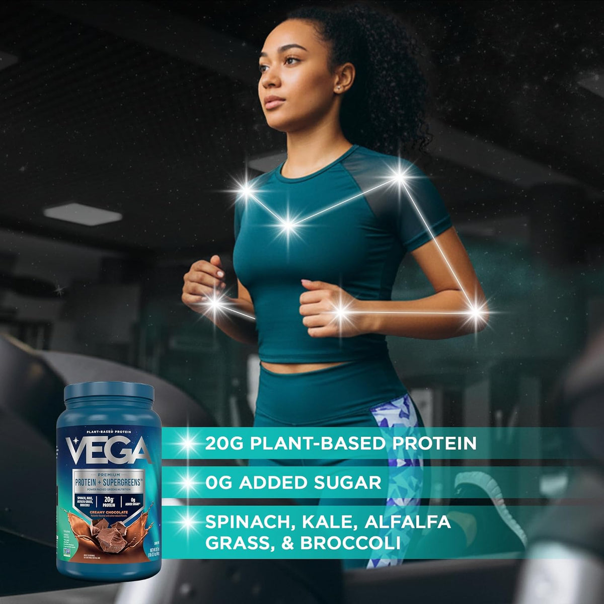 Premium Protein + Supergreens, sabor chocolate – 20 g de proteína, sin lácteos ni gluten, 828.06ml  (25 porciones)