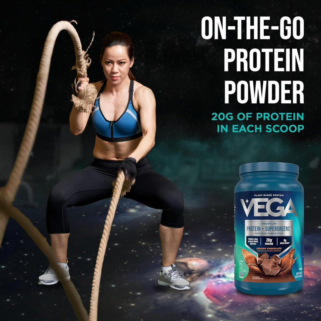 Premium Protein + Supergreens, sabor chocolate – 20 g de proteína, sin lácteos ni gluten, 828.06ml  (25 porciones)