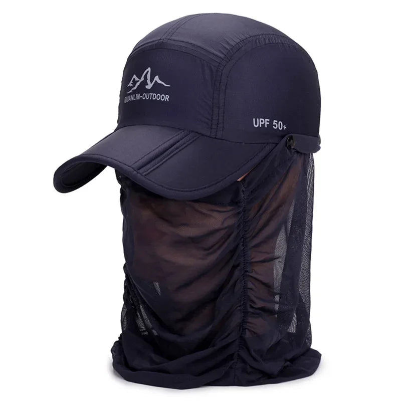 Nuevas gorras de béisbol plegables para hombres y mujeres, gorra de verano con protección UV, cubrecaras y cuello, gorra para correr, senderismo, deportes al aire libre y pesca.