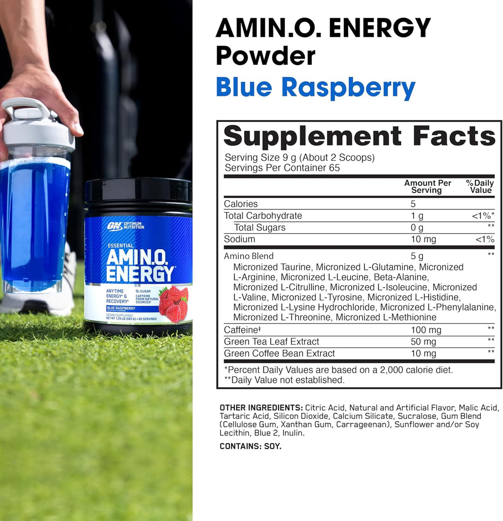 Amino Energy Powder, Frambuesa Azul, 453gramos