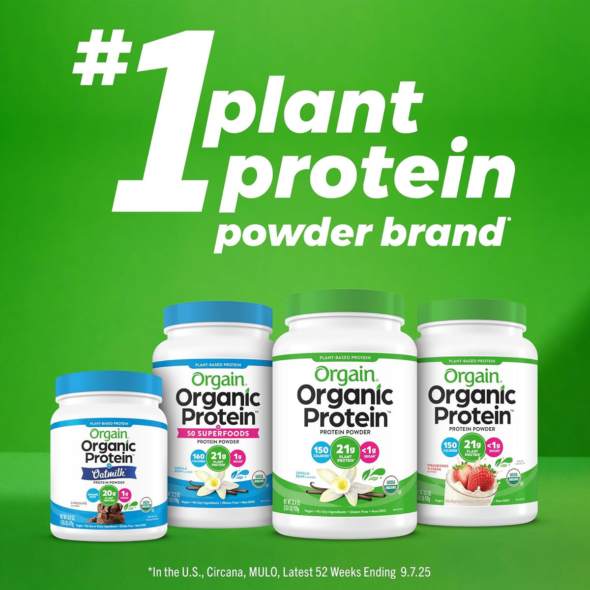 Proteína vegana orgánica en polvo de 21 g + superalimentos, sabor vainilla, 997grs.