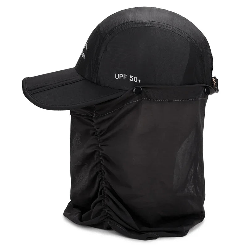 Nuevas gorras de béisbol plegables para hombres y mujeres, gorra de verano con protección UV, cubrecaras y cuello, gorra para correr, senderismo, deportes al aire libre y pesca.