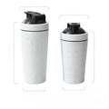 1 botella mezcladora de proteína en polvo de acero inoxidable con escala de bola, a prueba de fugas, para gimnasio, fitness, deportes, batidos de suero de leche y agua.