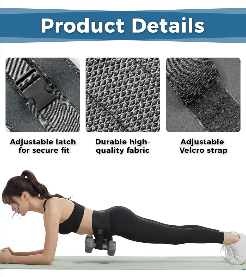 Cinturón de empuje de cadera para mancuernas, pesas rusas y platos, cinturón ajustable para glúteos con acolchado antideslizante, cómodo cinturón de pesas para puente de glúteos para entrenamientos en casa y gimnasio